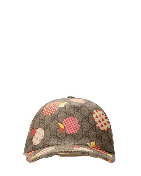 gucci les pommes baseball hat|GUCCI GG Supreme Monogram Les Pommes Baseball Hat L.